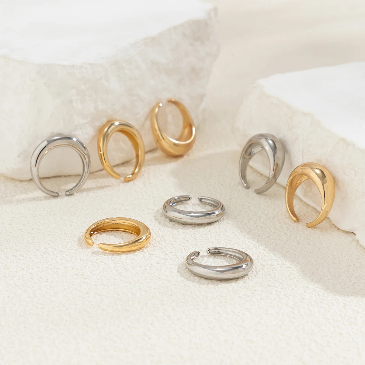 Trendy Gold and Silver Rings