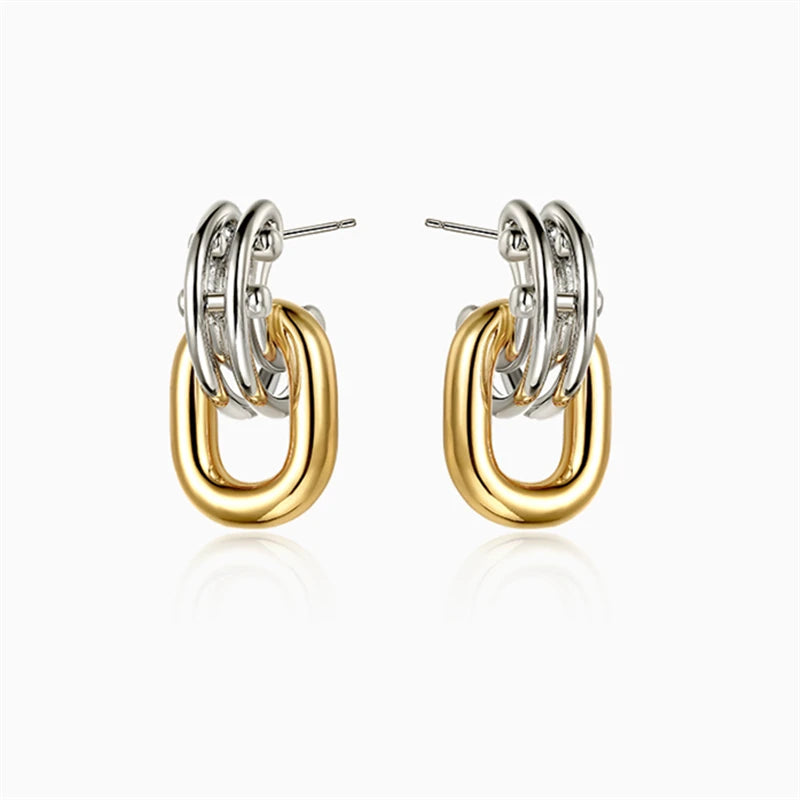 Two-Tone metal fashion earrings