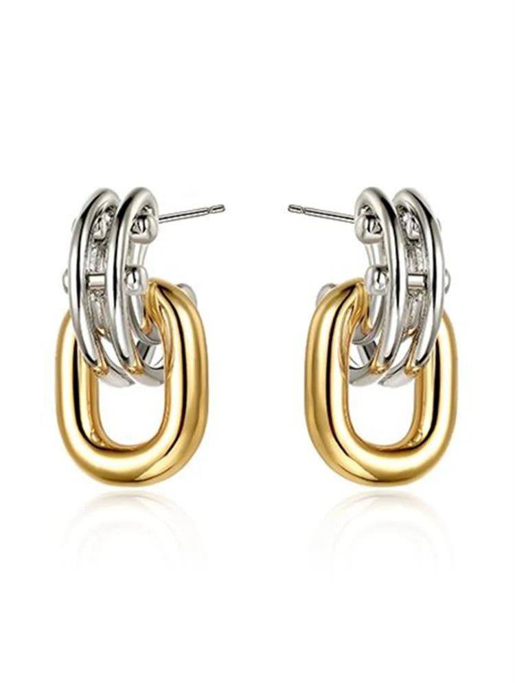 Two-Tone metal fashion earrings