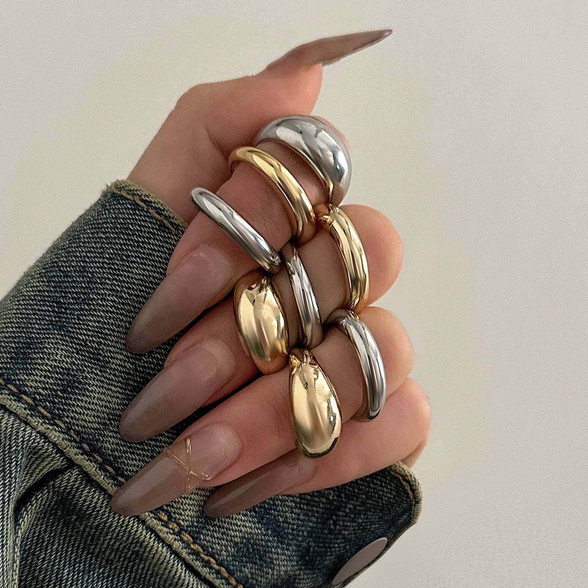 Trendy Gold and Silver Rings