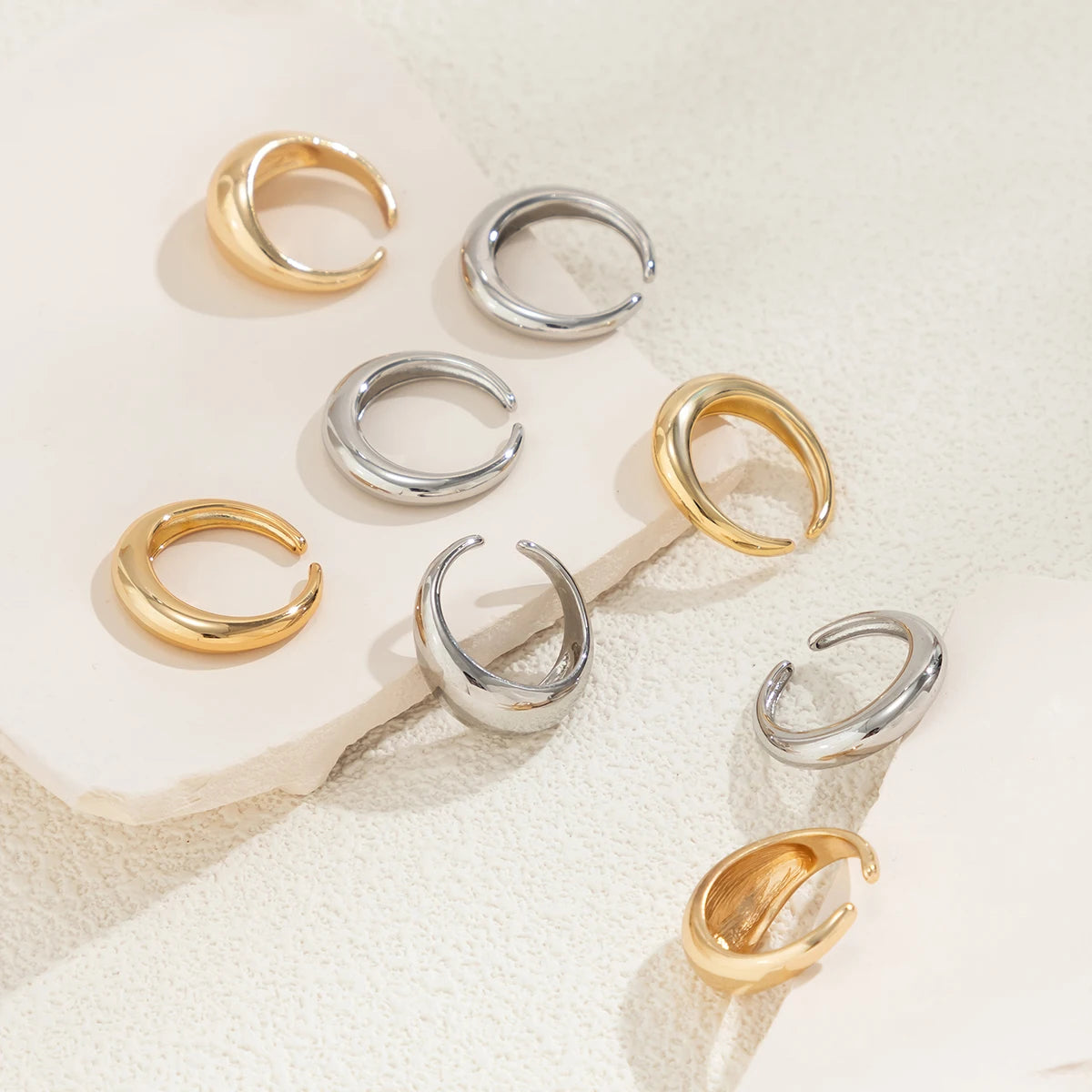 Trendy Gold and Silver Rings