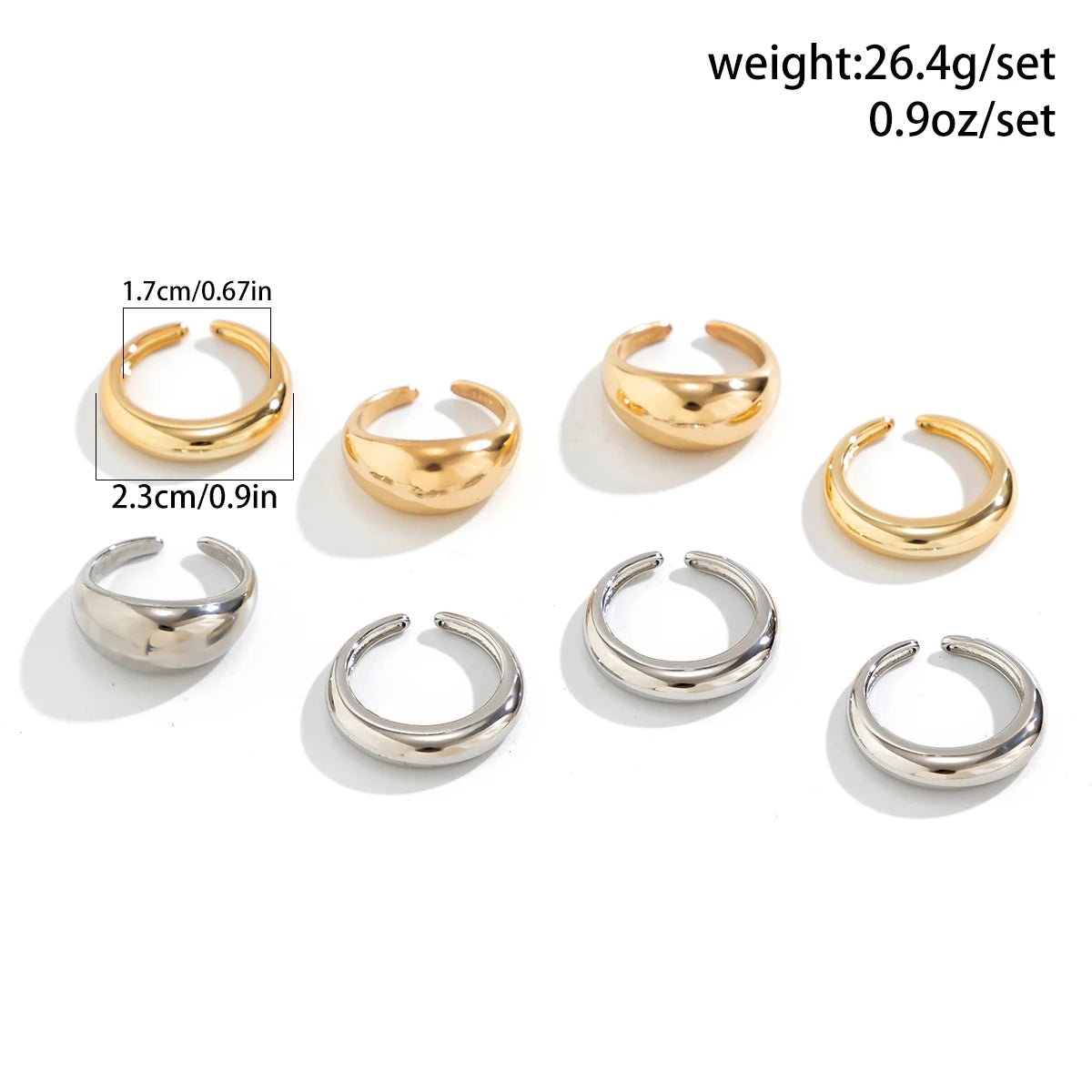 Trendy Gold and Silver Rings