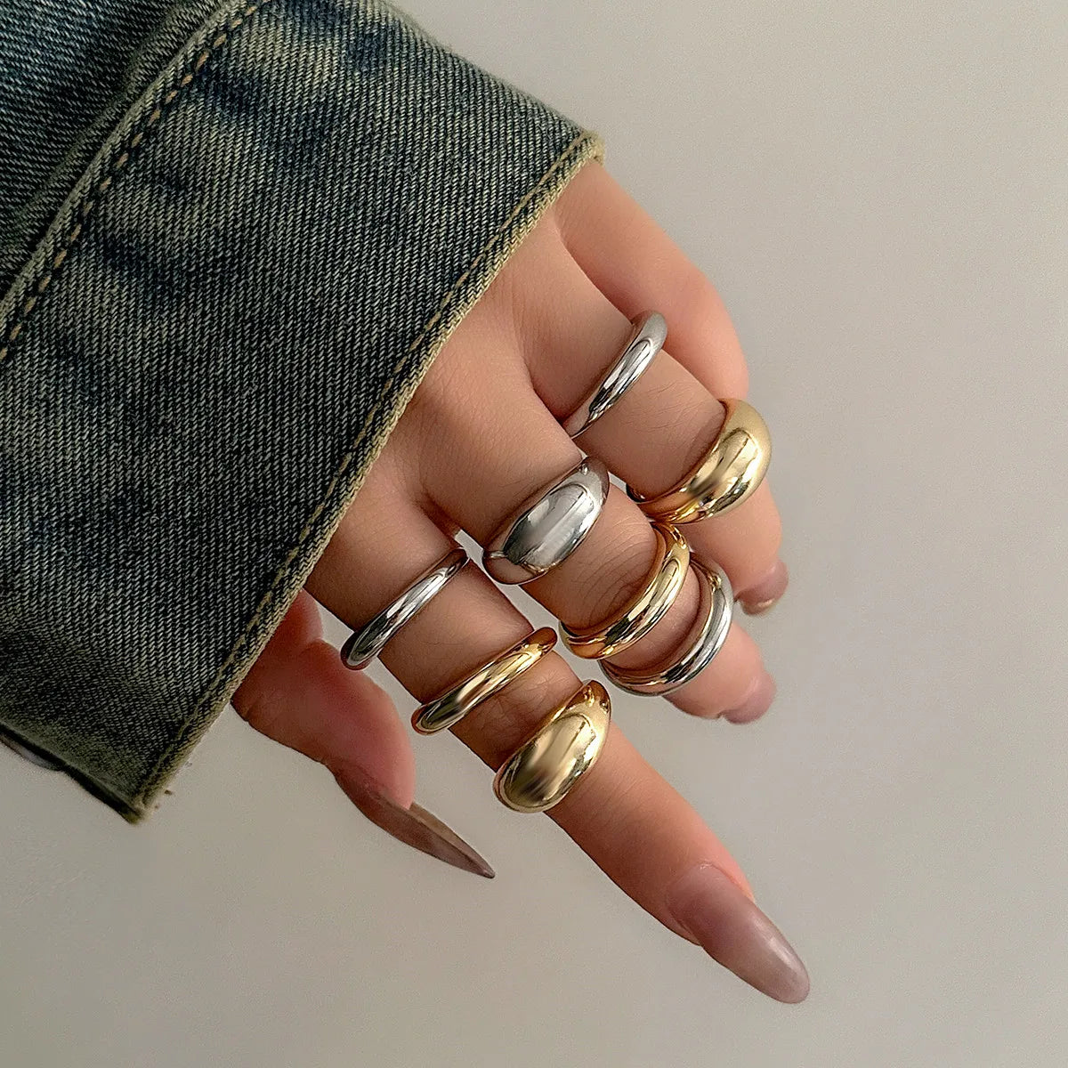 Trendy Gold and Silver Rings